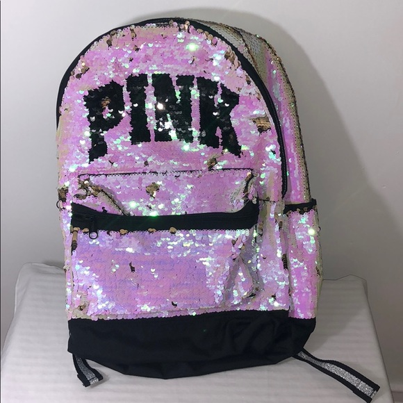 LAST ONE!! New VS Pink Sequin Campus Backpack - Picture 4 of 5